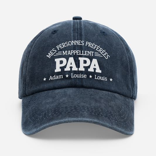 5201AFR1 ils mappellent papa maman mamie papy casquette delavee_ personnalisable 5201aj8fnb