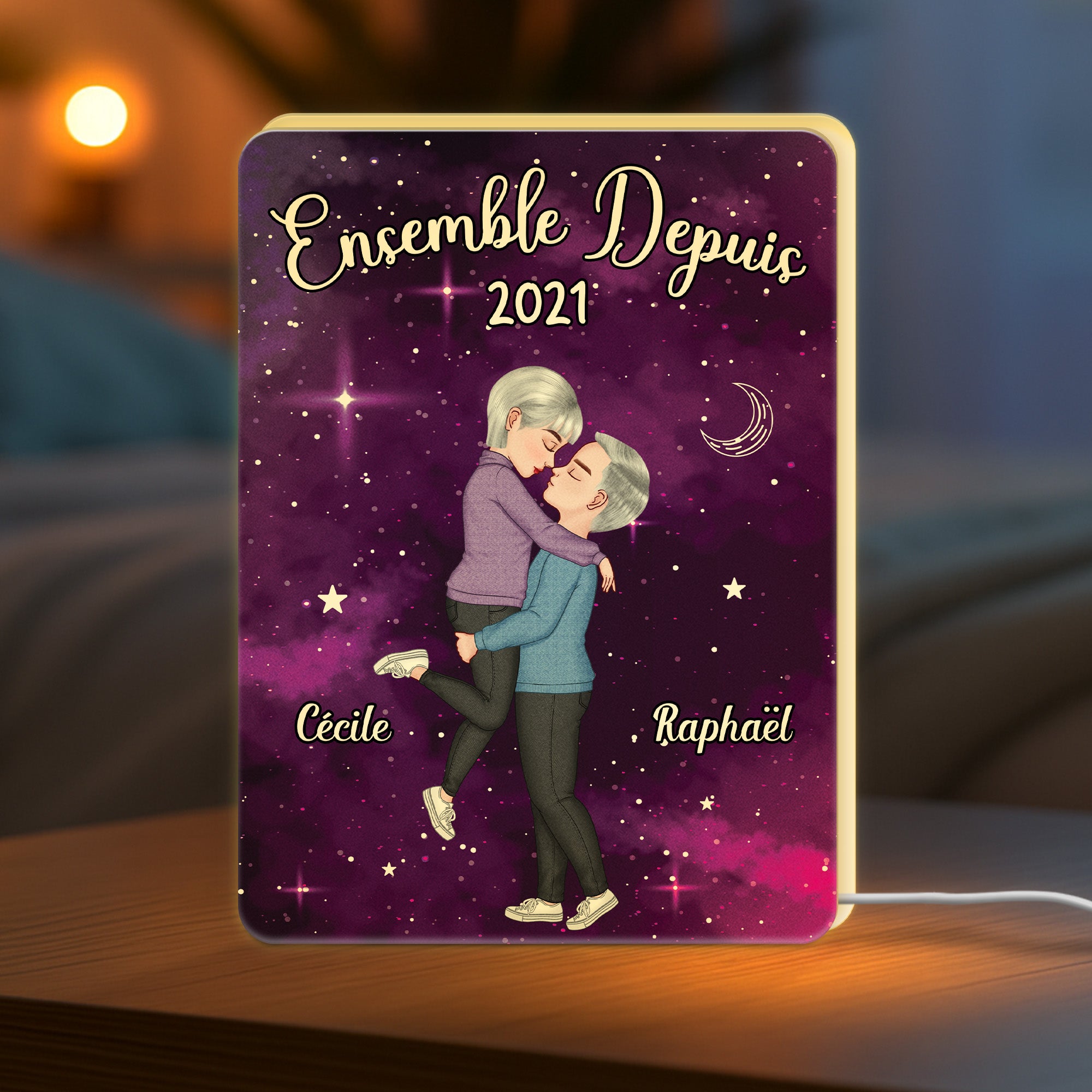 5205LFR2 lightbox personnalisable pour couple ensemble depuis 5205l8mtg