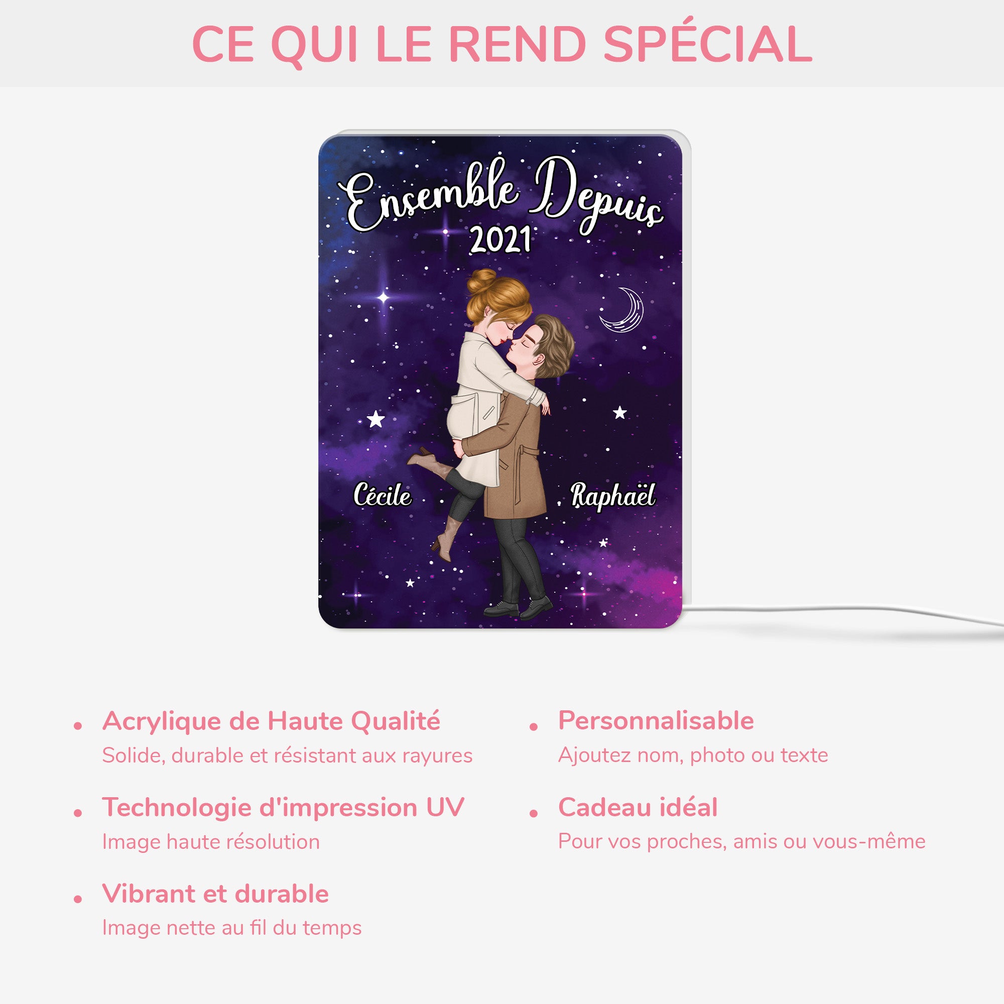 5205LFR4 lightbox personnalisable pour couple ensemble depuis 5205l8mtg