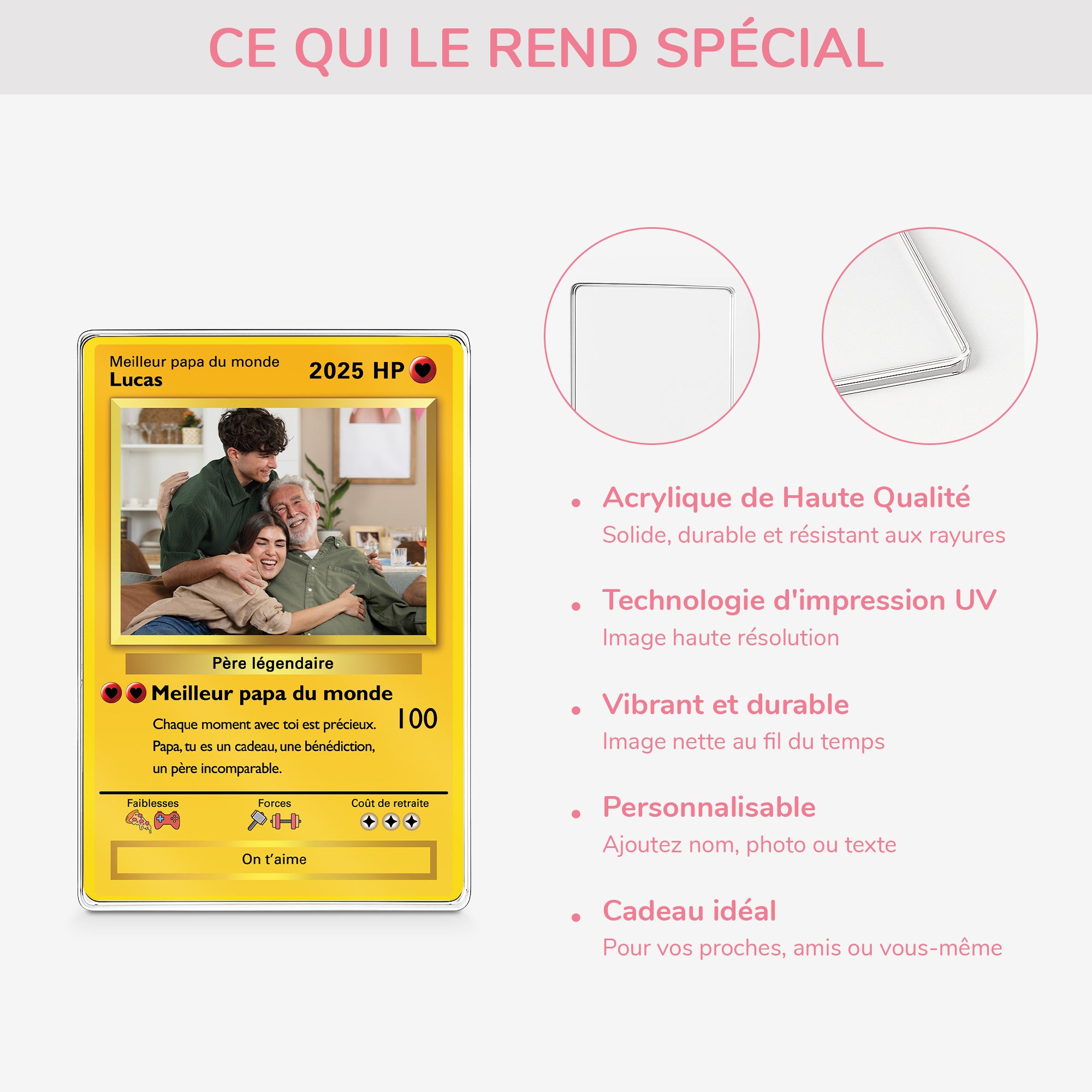 5212RFR4 plaque en acrylique personnalisee pour papa bonne fete des peres version carte de jeu 5212rkmzb