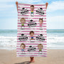5228BFR2 serviette de plage personnalisee meilleur papa dessin crayon avec visages 5228b8mnb