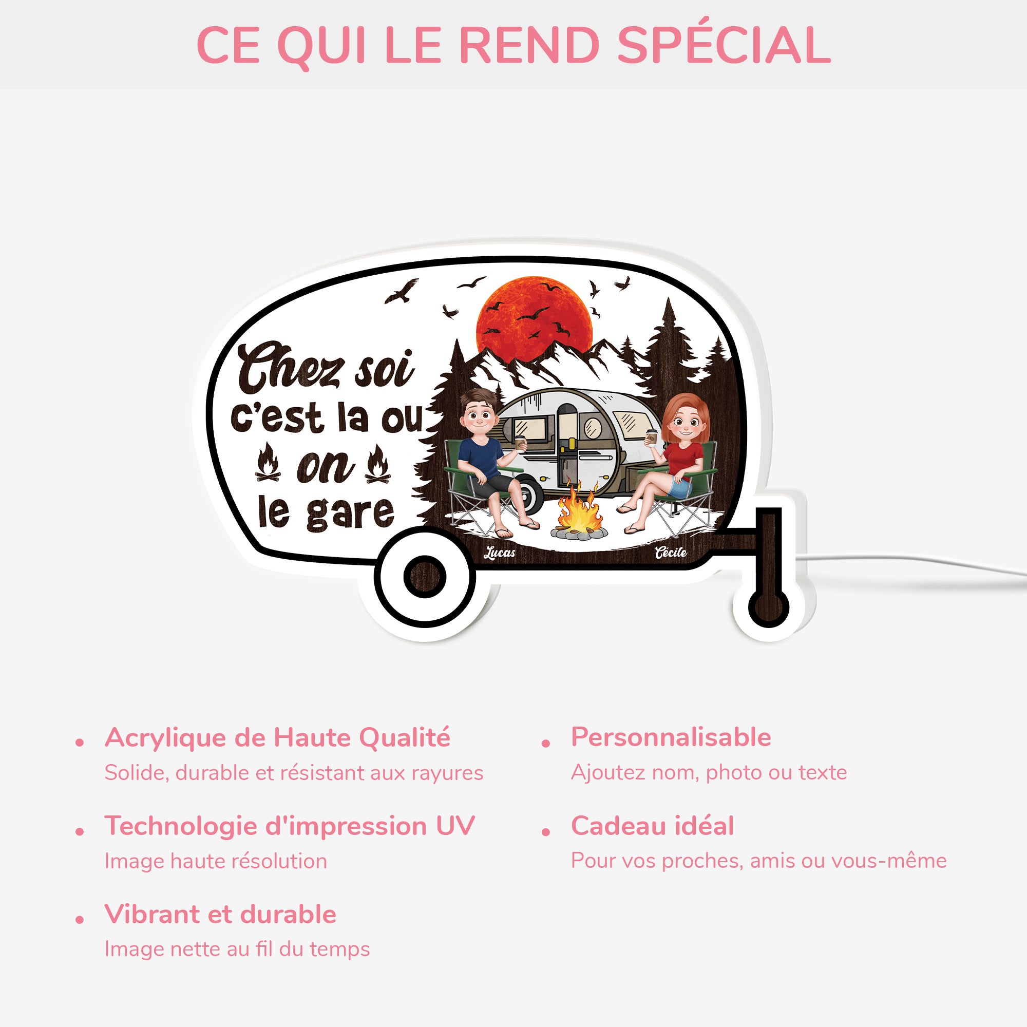 5231LFR4 lightbox personnalisable pour couple la ou on le gare 5231ltlzg