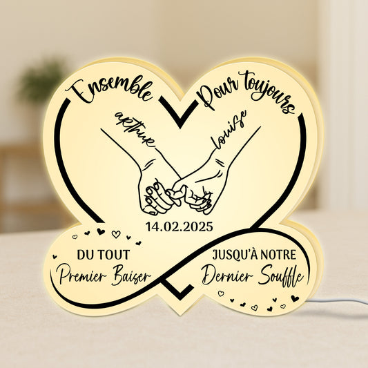 5242LFR1 lightbox personnalisable pour couple ensemble pour toujours version mains 5242l6tma