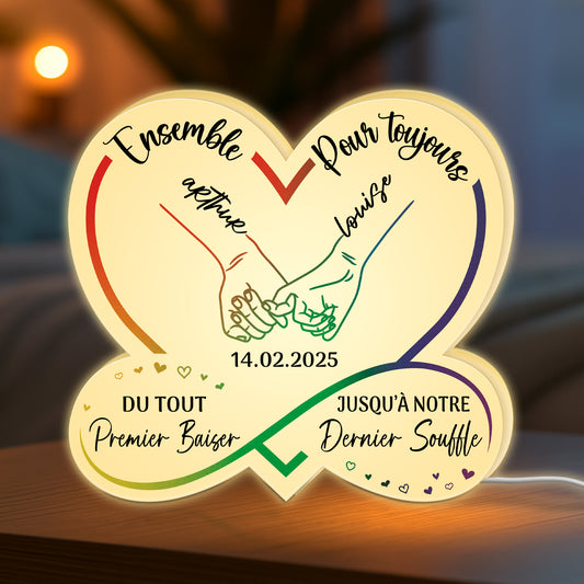 5242LFR2 lightbox personnalisable pour couple ensemble pour toujours version mains 5242l6tma