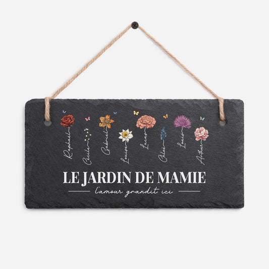 5249AFR1 le jardin de maman et mamie ardoise de jardin decorative personnalisee 5249aetpta