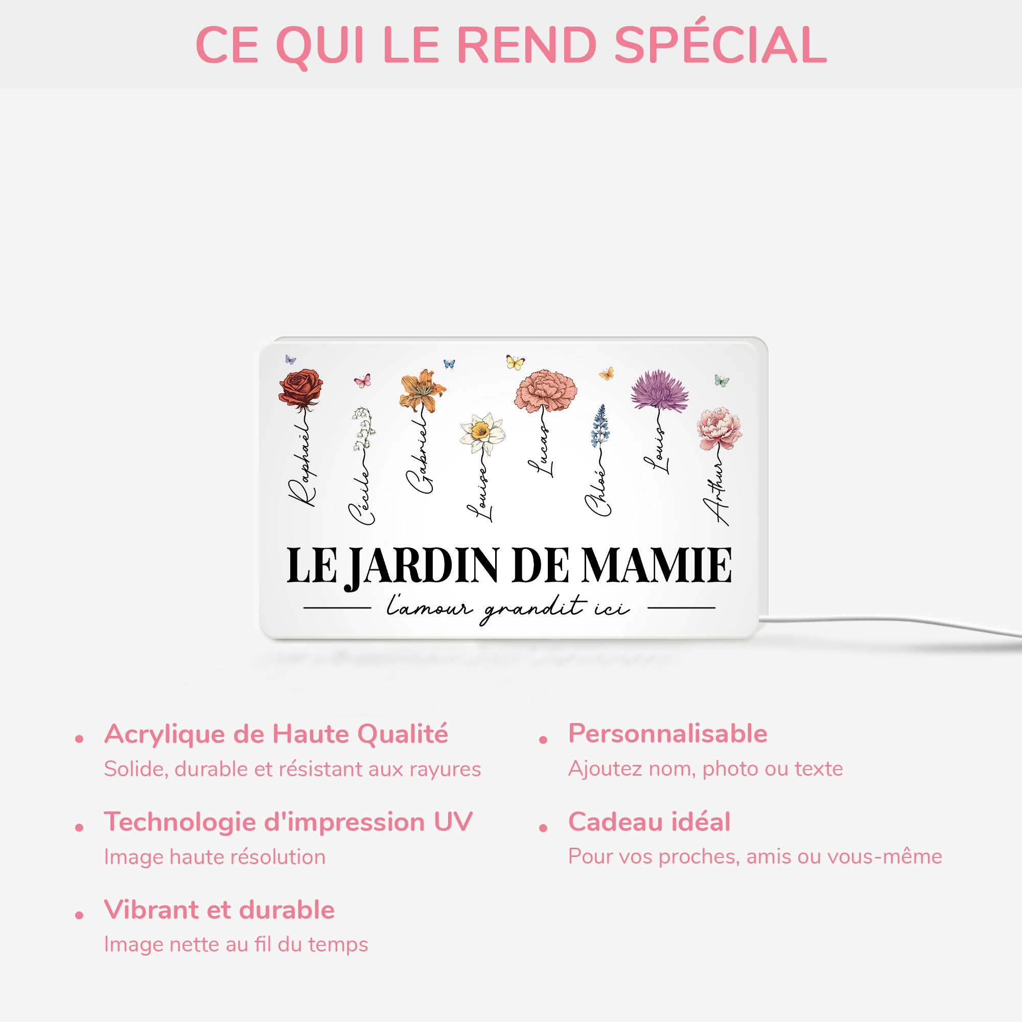 5249LFR4 lightbox personnalisable le jardin de mamie 5249l