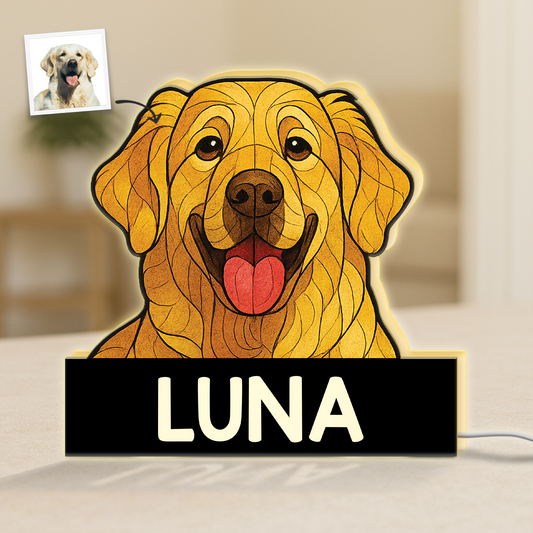 5253LFR1 lightbox personnalisable chien style vitrail 5253l3n5c