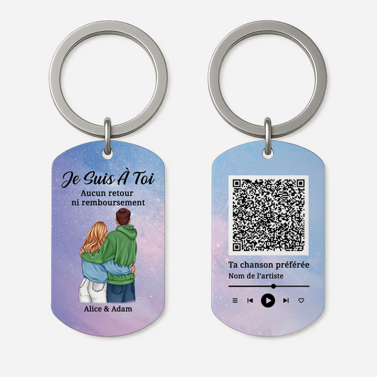 5255JFR1 porte cle aluminium personnalise je suis a toi avec chanson 5255j8n5g