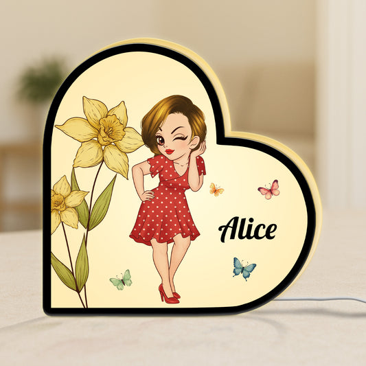 5262LFR1 lightbox personnalisable femme charmante avec fleurs 5262ltkta