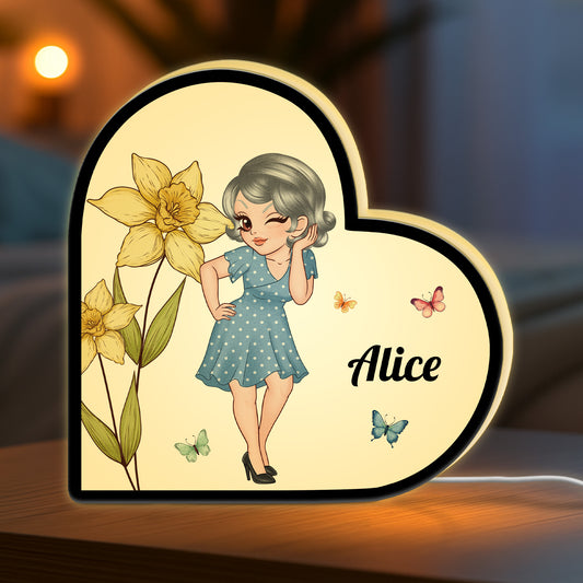 5262LFR2 lightbox personnalisable femme charmante avec fleurs 5262ltkta