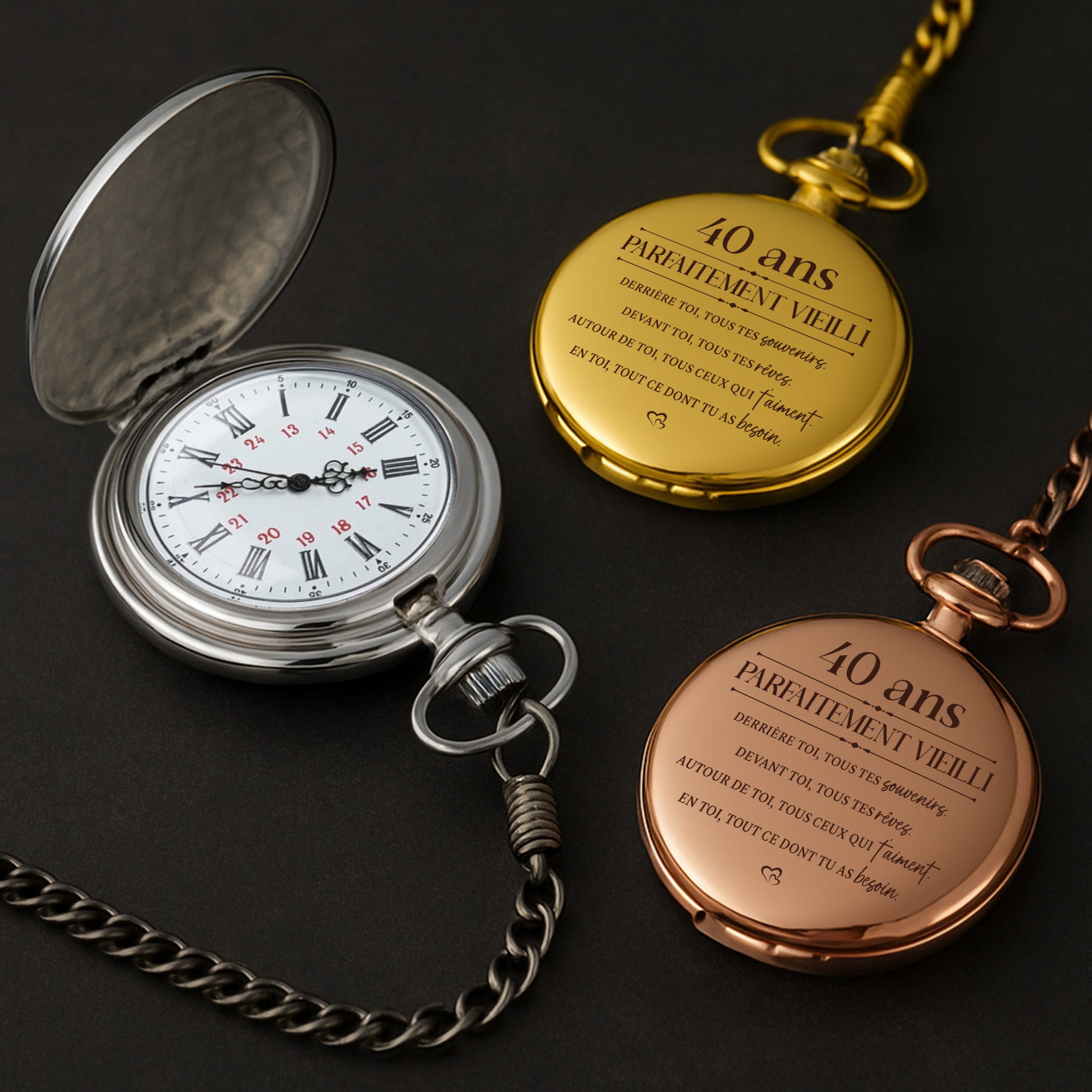 5263OFR2 montre de poche personnalisable pour anniversaire parfaitement vieilli 5263o3vmb