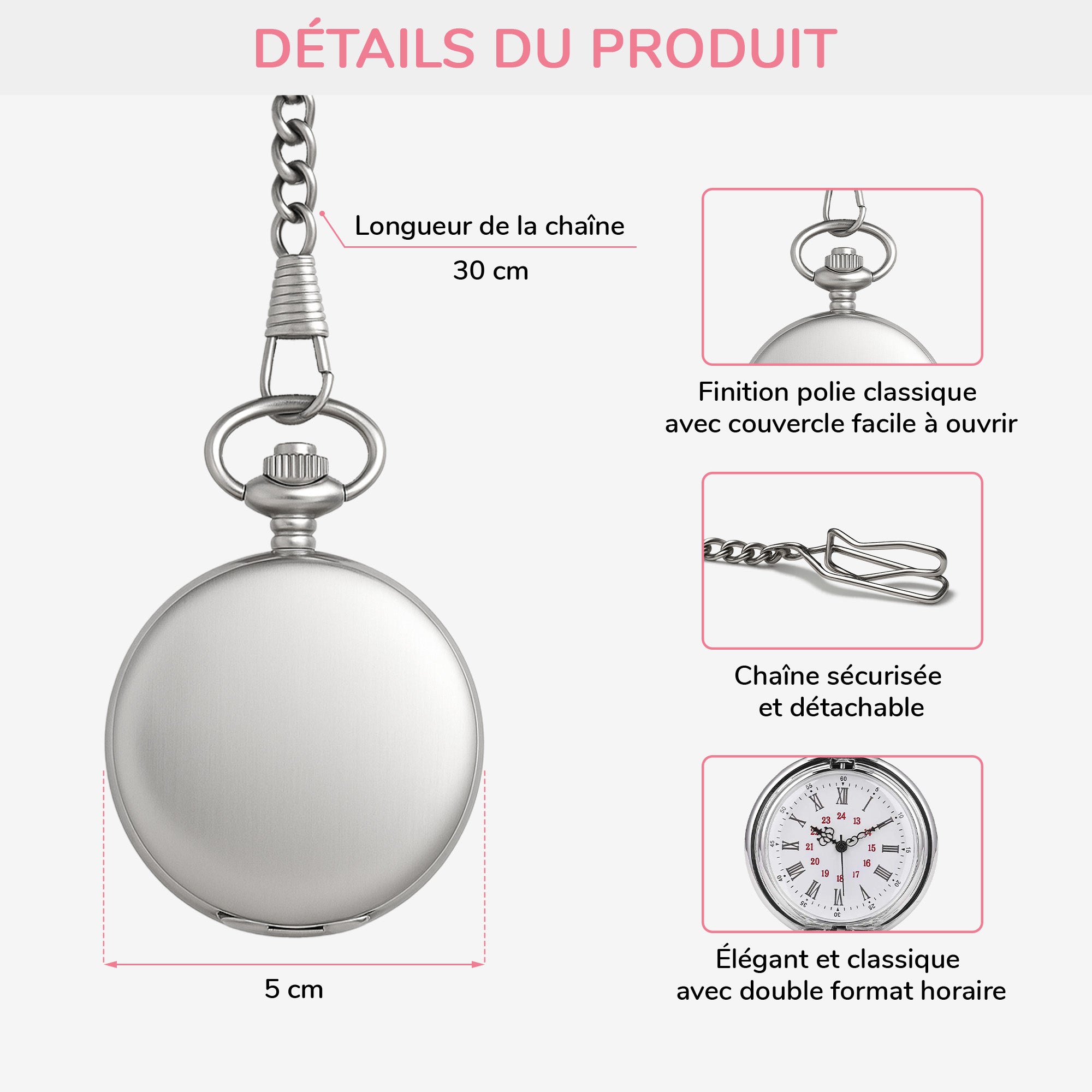 5263OFR3 montre de poche personnalisable pour anniversaire parfaitement vieilli 5263o3vmb