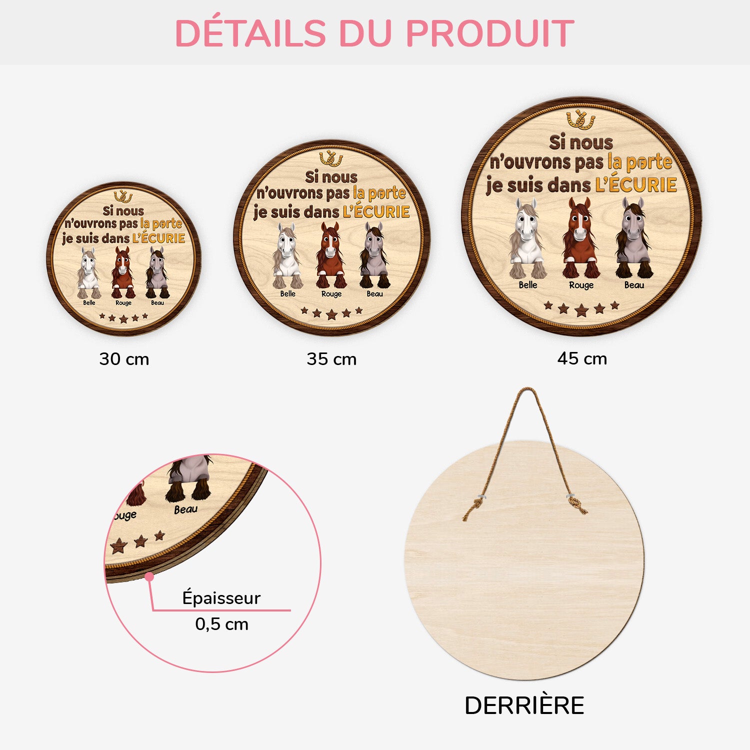 5295QFR3 plaque en bois personnalisee avec cheval nous sommes dans l_ecurie 5295q8qmu
