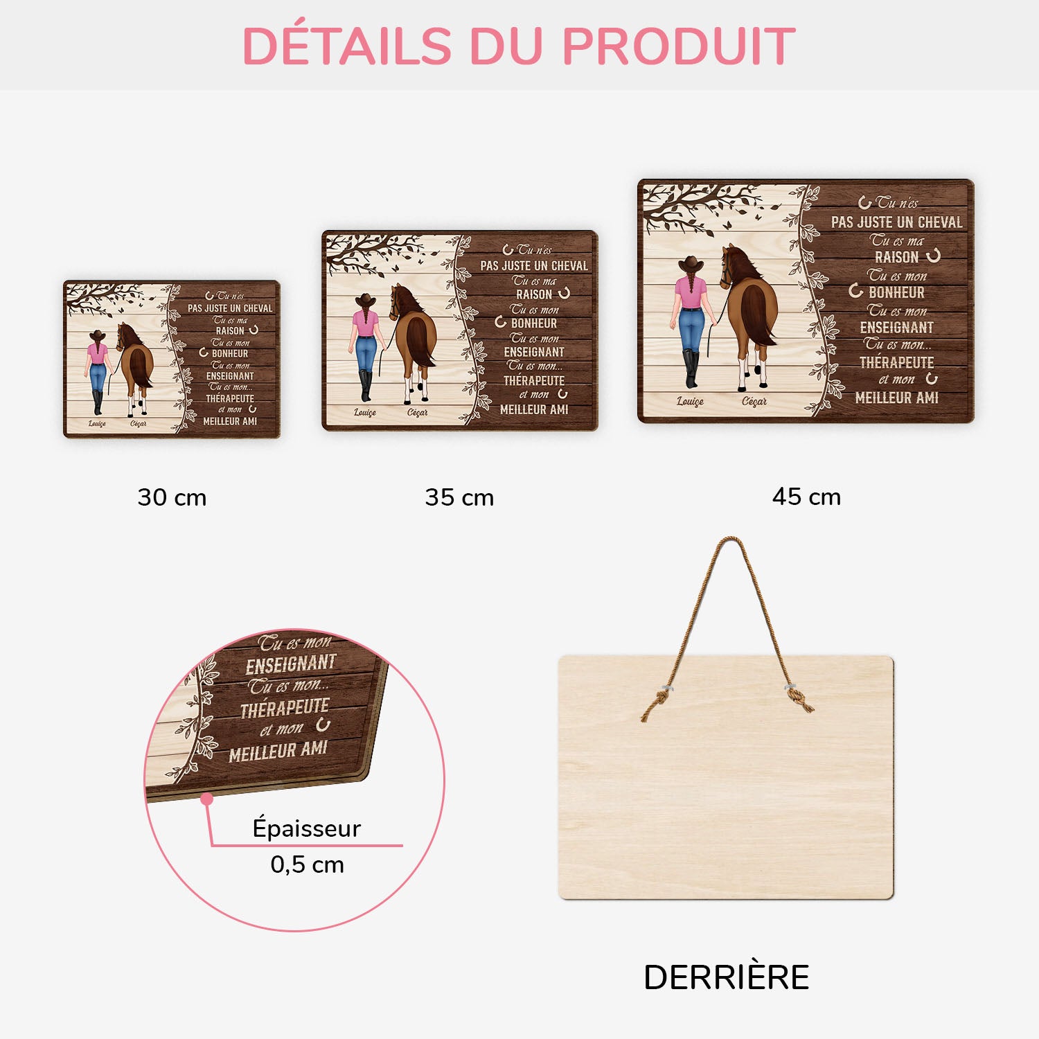 5299QFR3 plaque en bois personnalisee pour femme pas juste un cheval 5299qtvzu_b77724bb d68d 4248 bd55 6ea20aad5899
