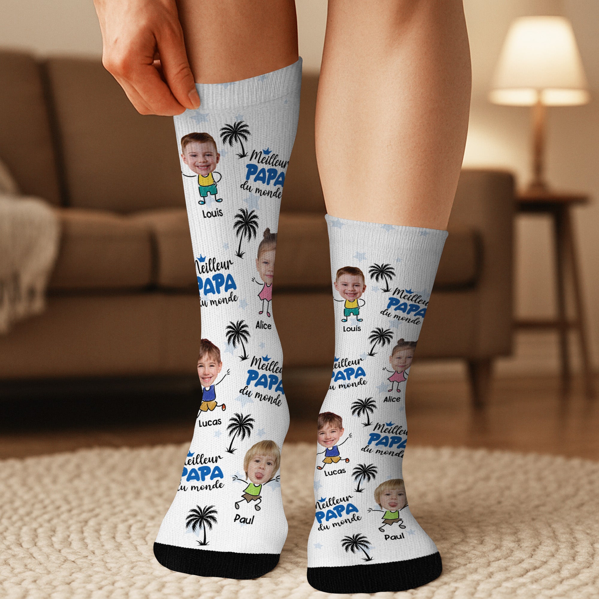 5305JFR3 chaussettes personnalisees avec visage meilleure maman 5305j8kta