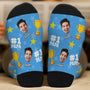 5314JFR2 chaussettes personnalisees papa no 1 avec visage 5314jtqtb