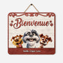 5321QFR1 plaque en bois personnalisee bienvenue version chien malin 5321q3ync