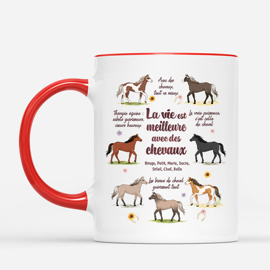 5326MFR2 mug personnalise la vie est meilleure avec un cheval 5326m6pzu