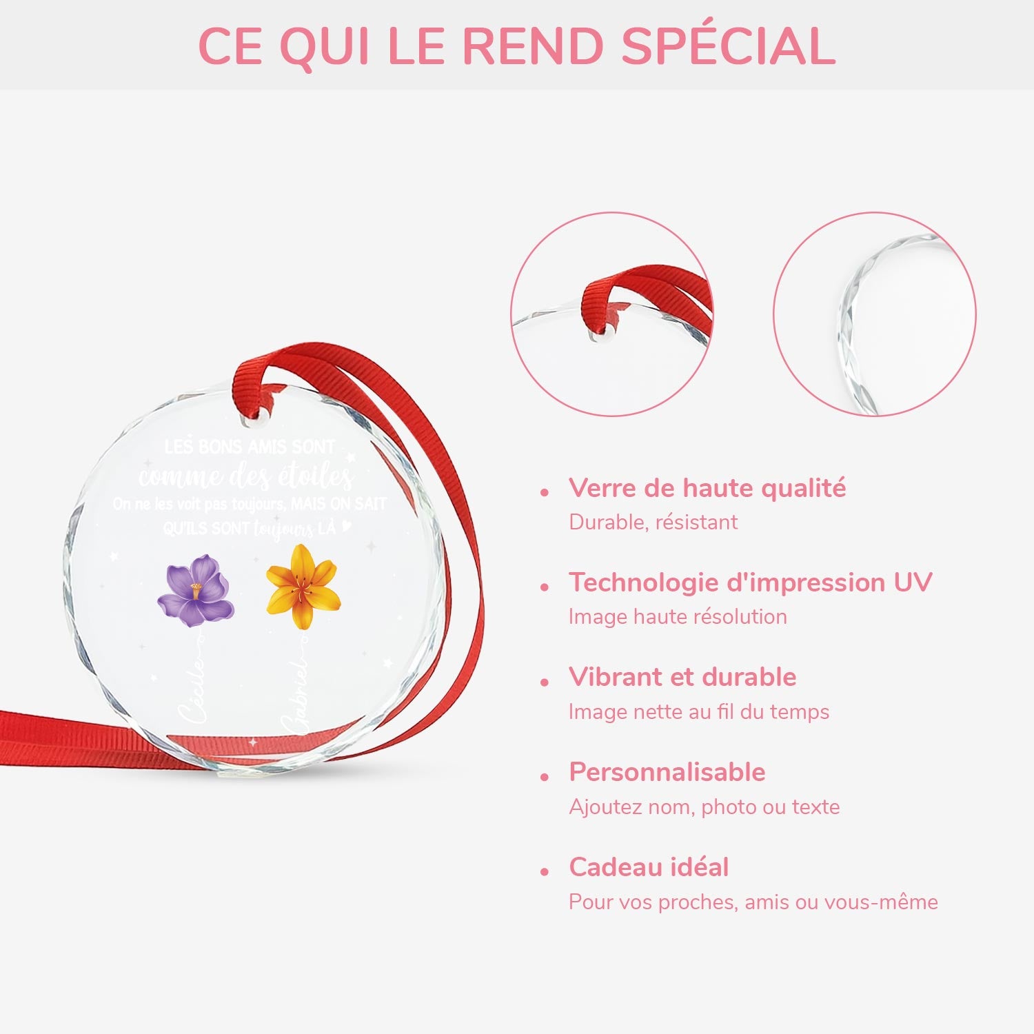 5342OFR4 ornement en verre personnalise bonnes amies comme des etoiles 5342okvaf