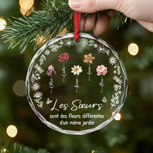 5356OFR2 ornement en verre personnalise les soeurs sont des fleurs differentes dun meme jardin 5356otqme_7657e9e4 d400 43b6 8083 be9feb2c9029