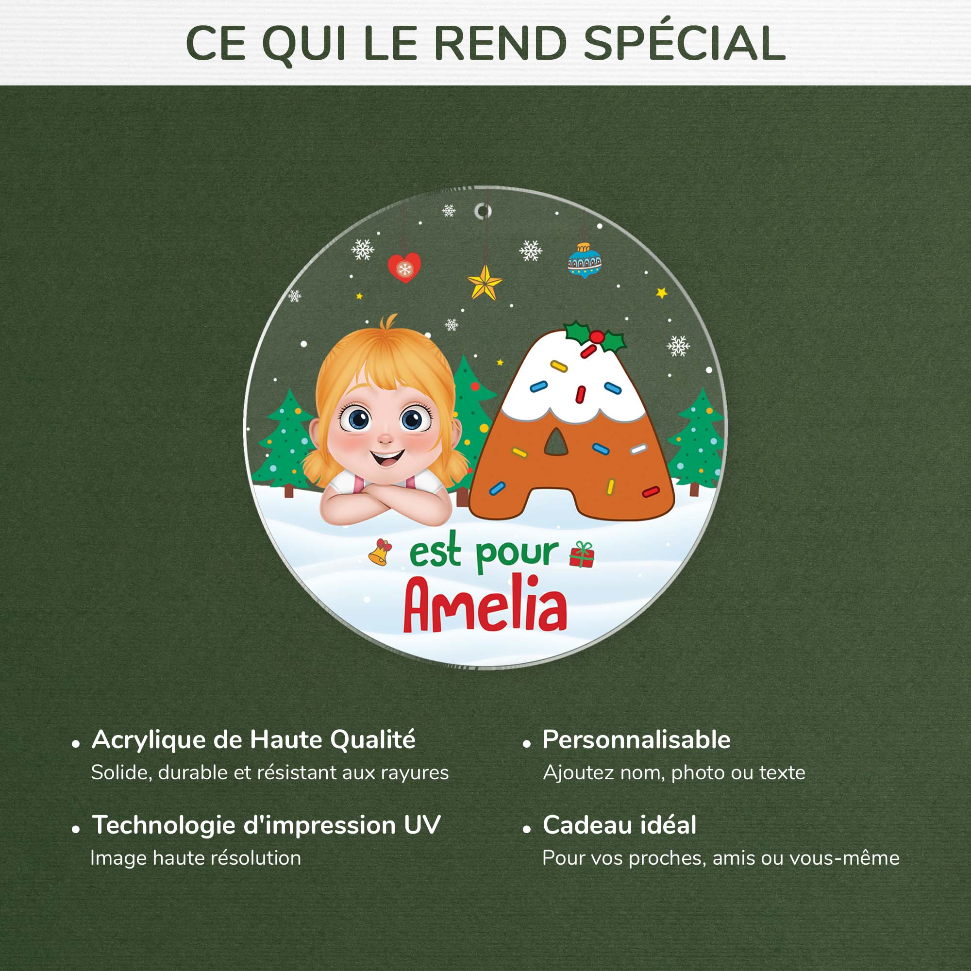 5371OFR4 ornement noel acrylique personnalise pour enfant a est pour alice 5371okq5k