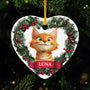 5377OFR1 ornement en verre noel mon petit coeur personnalise chat 5377o3vzd