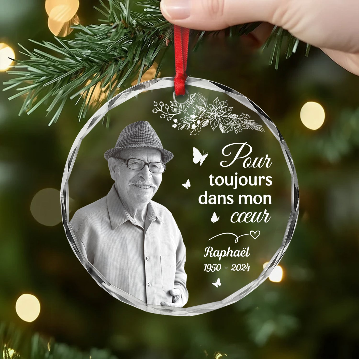 5399OFR2 ornement en verre maman commemoratif personnalise je suis toujours avec toi 5399o8mna