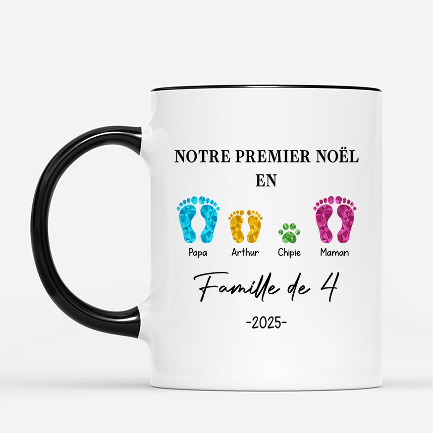 5401MFR2 mug personnalise notre premier noel en famille avec pieds 5401m3zqi
