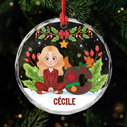 5407OFR1 ornement en verre noel femme avec lettre personnalise 5407ok6qa