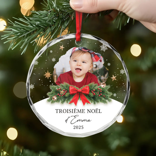 5413OFR2 ornement en verre personnalise photo premier noel de bebe 5413okhqk