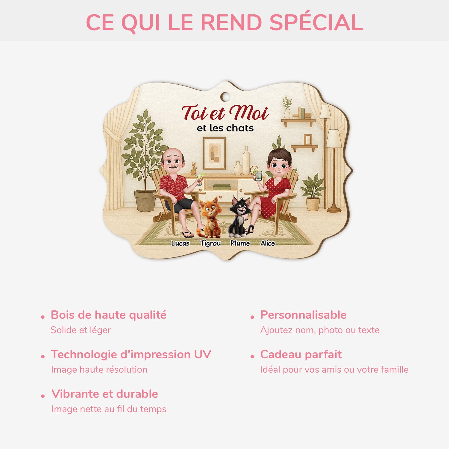 5418OFR4 ornement noel en bois a 2 couches personnalise couple chat toi et moi et notre bebes a fourrure 5418o6lmg_73c025a9 841a 4305 b1b6 152da409dc02