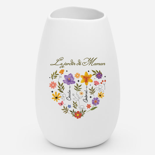 541AOFR1 vase personnalisable ceramique mate le jardin de maman mamie forme de coeur 541aoslta