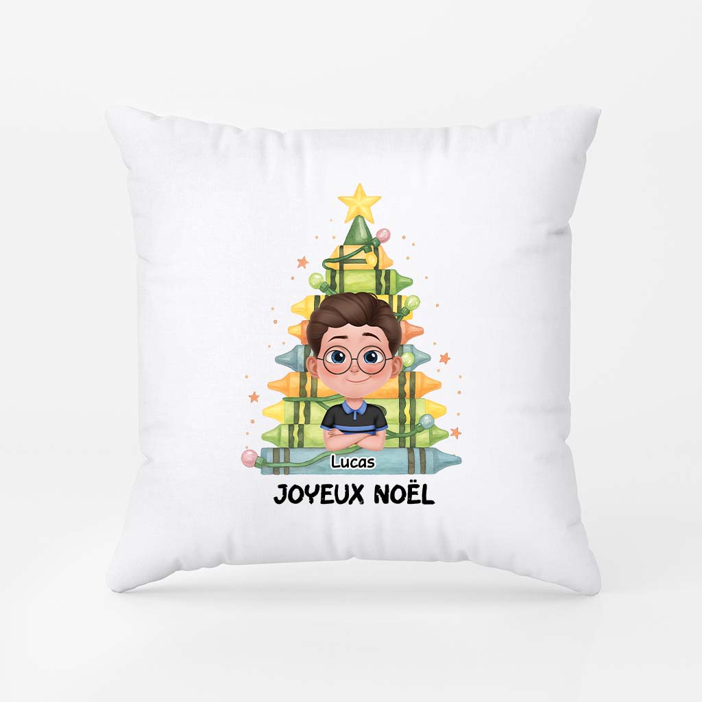 5436PFR2 coussin personnalise pour enfant joyeux noel 5436pkt5k