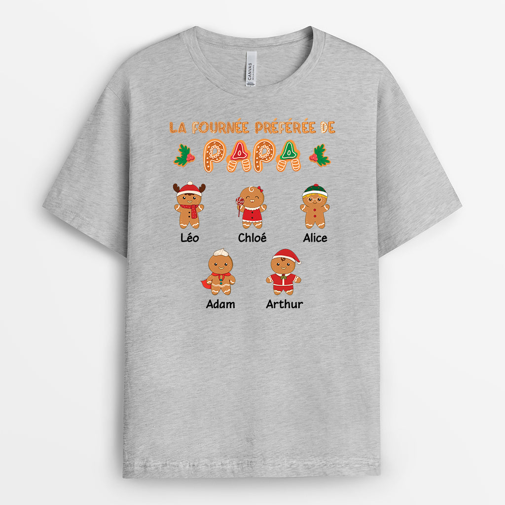 5438AFR2 t shirt personnalise noel la fournee preferee de mamie 5438akzza