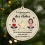 5457OFR1 ornement en bois a 2 couches personnalise bonnes amies comme des etoiles noel 5457othnf