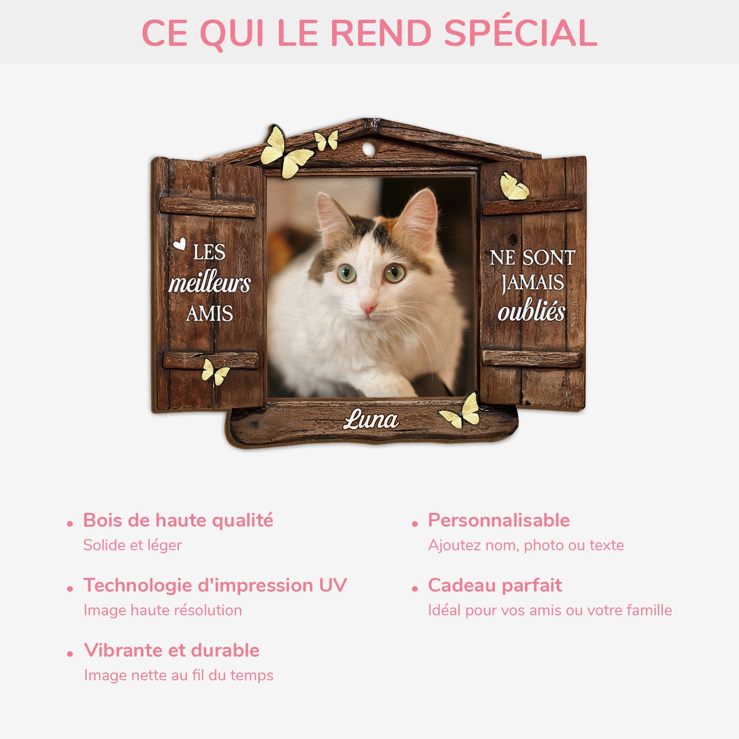 5467OFR4 ornement en bois a 2 couches chien commemoratif personnalise les meilleurs amis ne sont jamais oublies 5467o3ztd