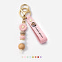 5482MFR1 souvenir de couple porte cles personnalise marguerite en perles avec photo imprimee uv 5482mjtpcg