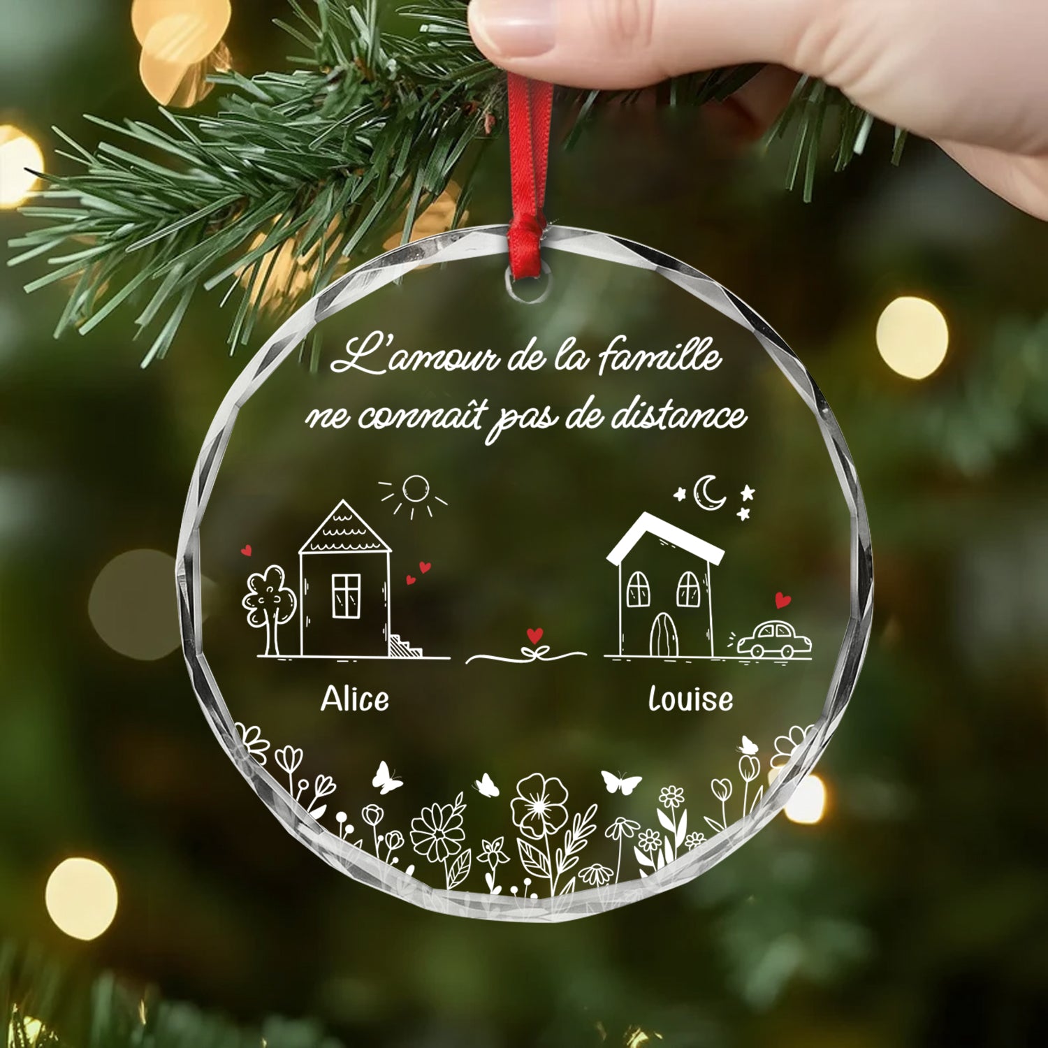 5484OFR2 ornement famille en verre personnalise l_amour de la famille ne connait pas de distance 5484otqni
