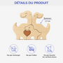 5487QFR5 puzzle en bois personnalise avec prenoms famille dinosaures 5487q