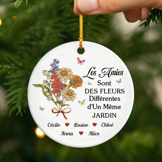 5497OFR2 ornement noel ceramique personnalise pour amie soeurs sont des fleurs differentes 5497o6qta