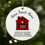 5499OFR1 ornement noel en bois a 2 couches personnalise famille home sweet home blanc et noir 5499O6tai