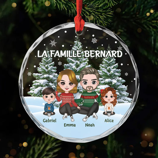 5505OFR1 ornement noel en verre personnalise photo famille notre famille 5505okl8i