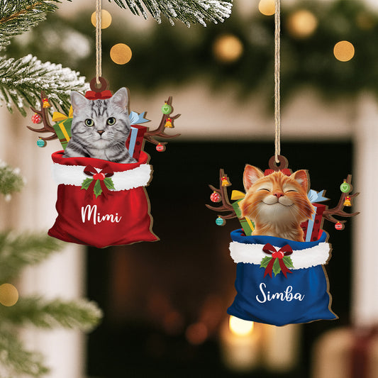 5522OFR2 ornement noel en bois a 1 couche personnalise chat meilleur cadeau de noel chat 5522o8lad