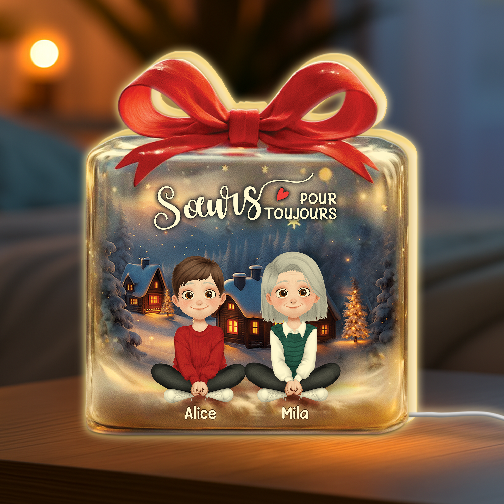 5523LFR2 lightbox personnalisable de noel pour amie cadeau original amitie 5523lktaf