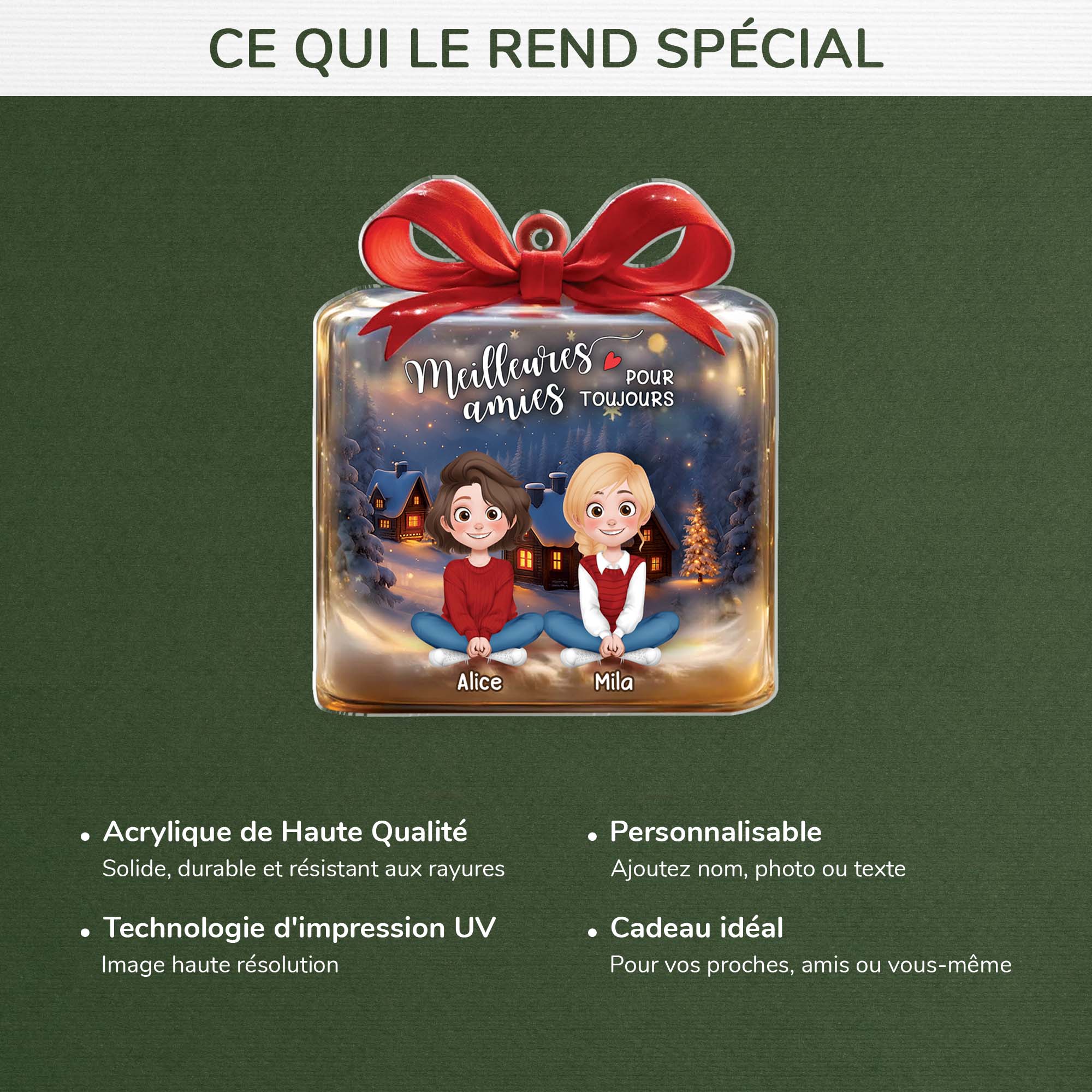 5523OFR4 ornement en acrylique personnalise femme meilleures amies pour toujours 5523oktaa