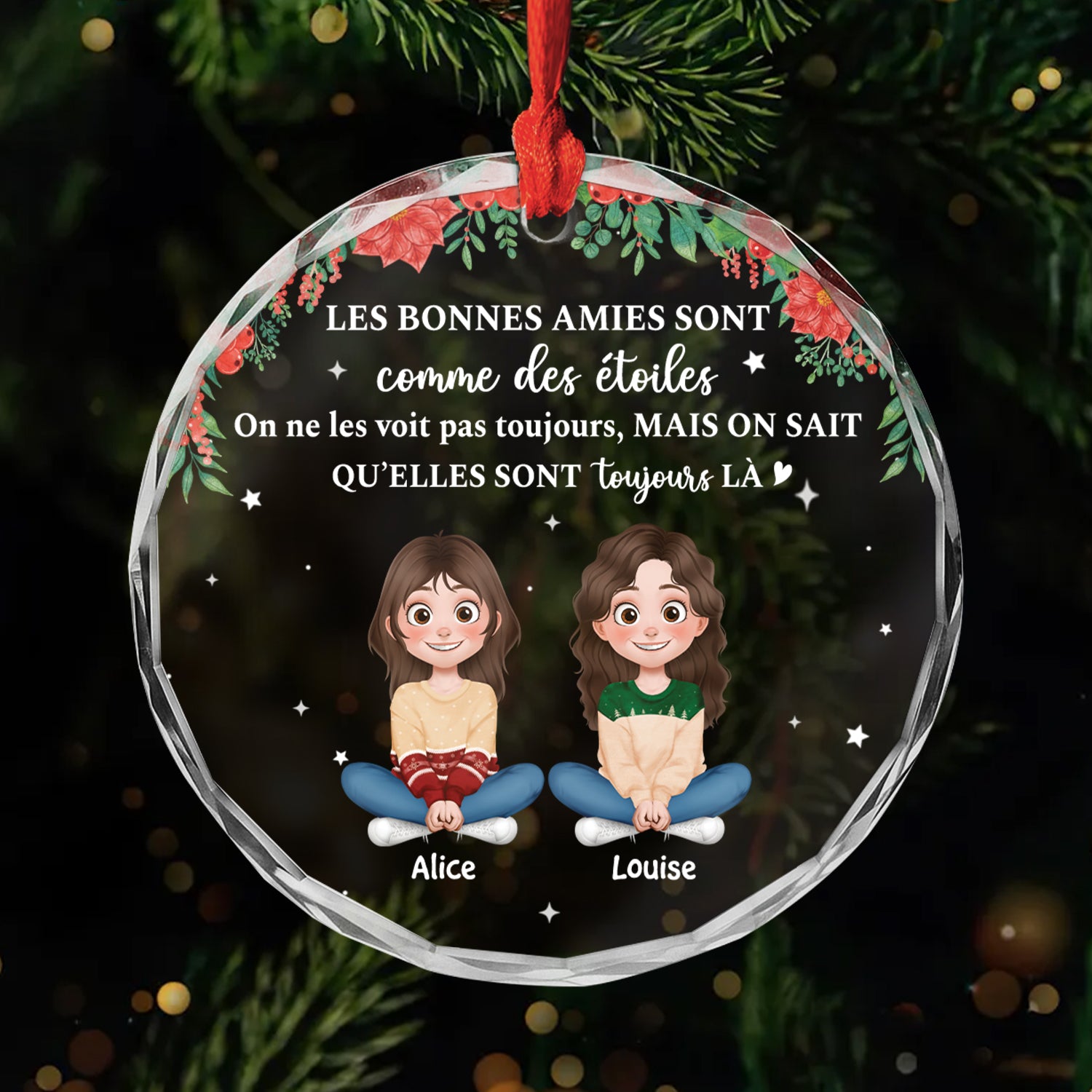 5528OFR1 ornement en verre personnalise bonnes amies sont toujours la 5528o3tnf