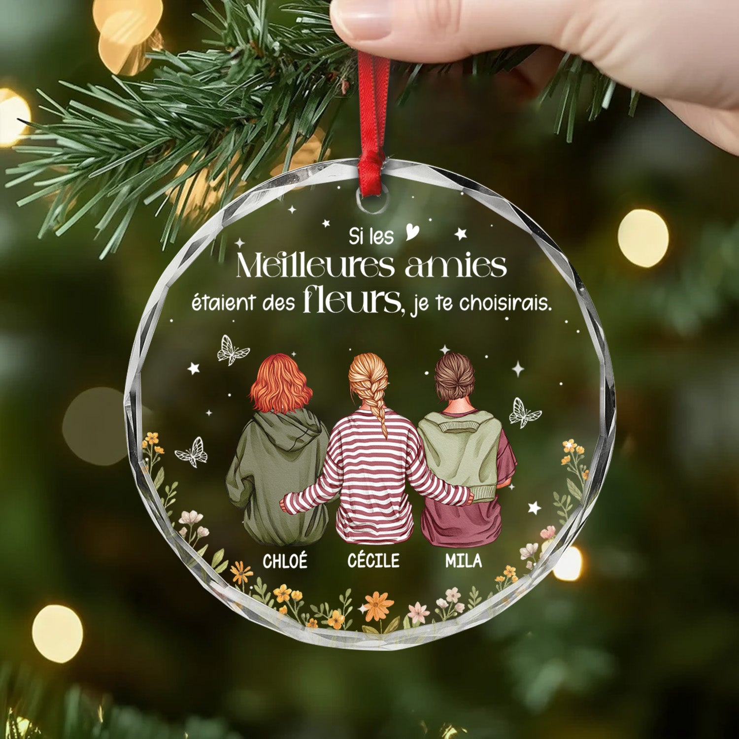 5529OFR2 ornement en verre personnalise bonnes amies sont toujours la de dos 5529o36qf