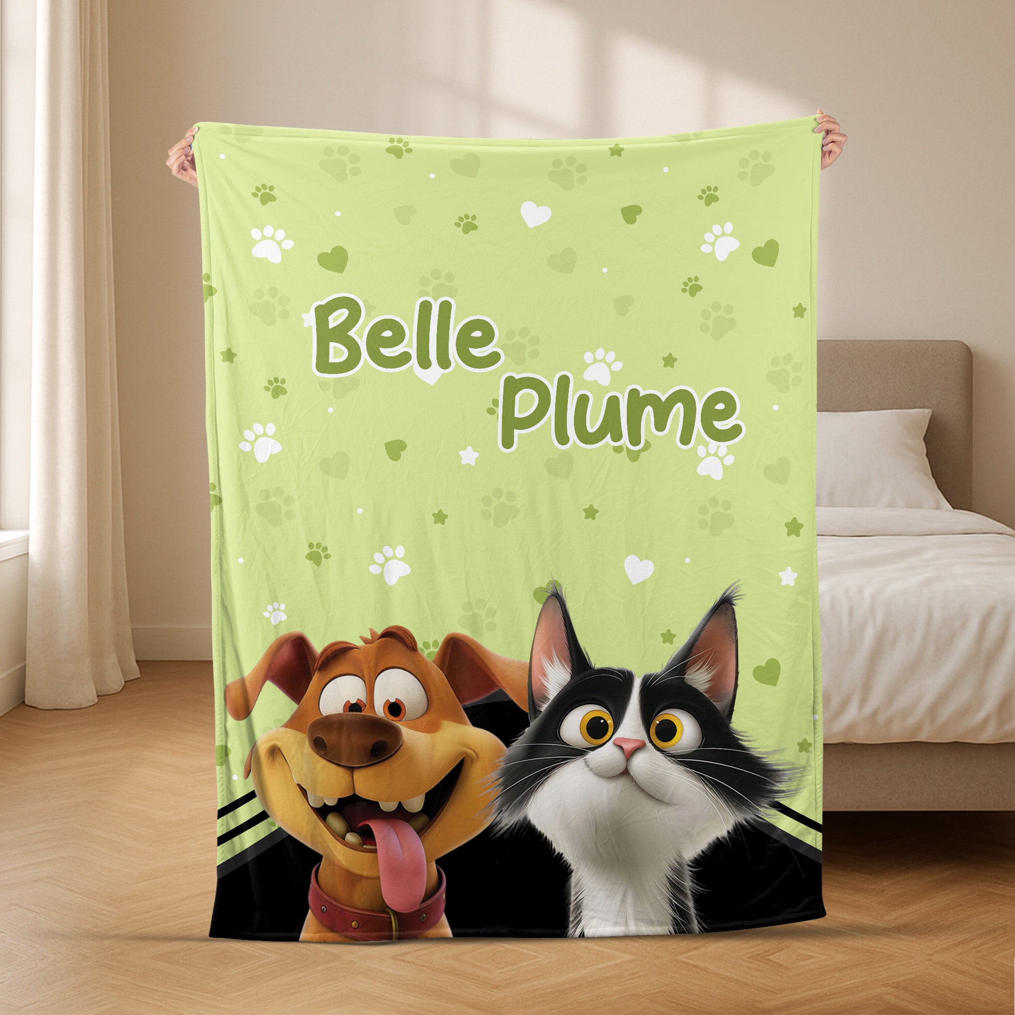 5532BFR2 plaid personnalise chat dort avec moi 5532b3ltd