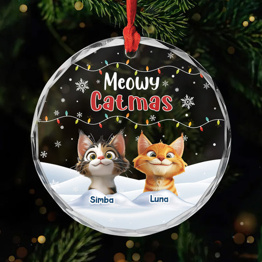 5539OFR1 ornement noel en verre personnalise chat joyeux noel minou 5539o3ytd