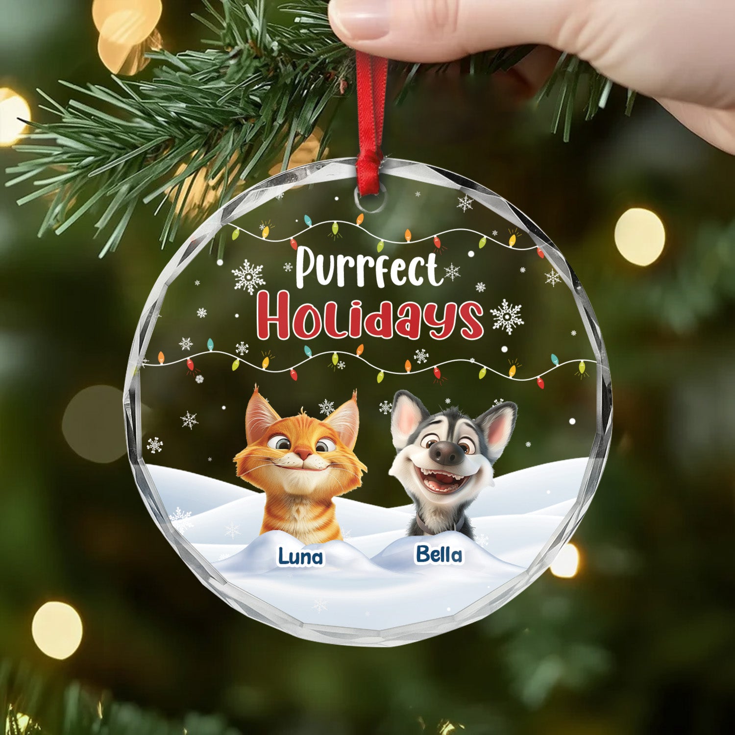 5539OFR2 ornement noel en verre personnalise chat joyeux noel minou 5539o3ytd